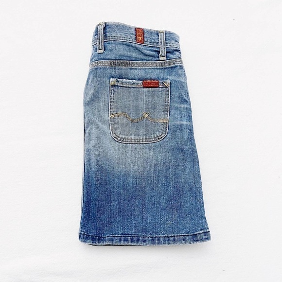 7 For All Mankind Winston Slit Denim Pencil Jean Skirt SZ26 - Picture 2 of 6